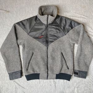 VINTAGE Simms Jackson Hole Fleece Bomber Jacket Black‎ Gray Aviator 80s USA